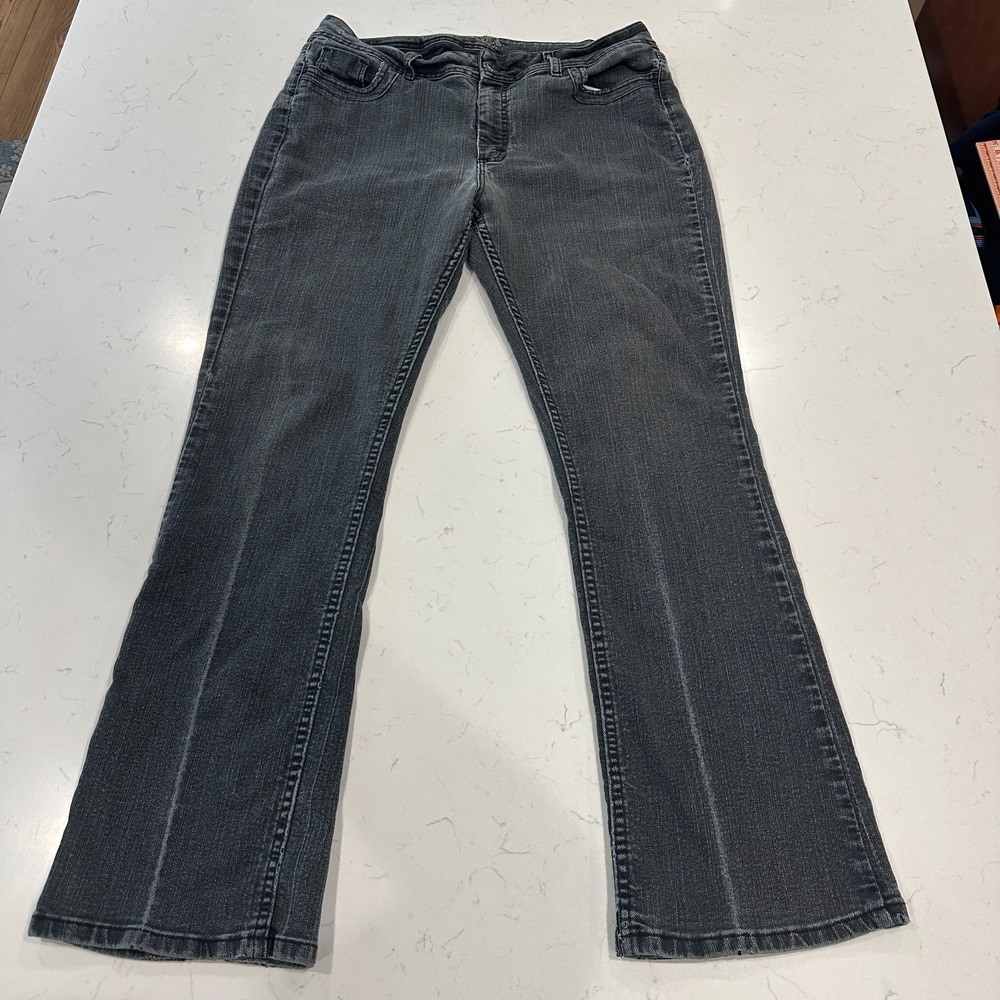 Riders By Lee Black Bootcut Jeans Womens 16 M Stretch Denim Mid Rise Mom Pants